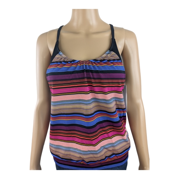 Athleta Capri Stripe Blousy Tankini 32B/C - Picture 3 of 8